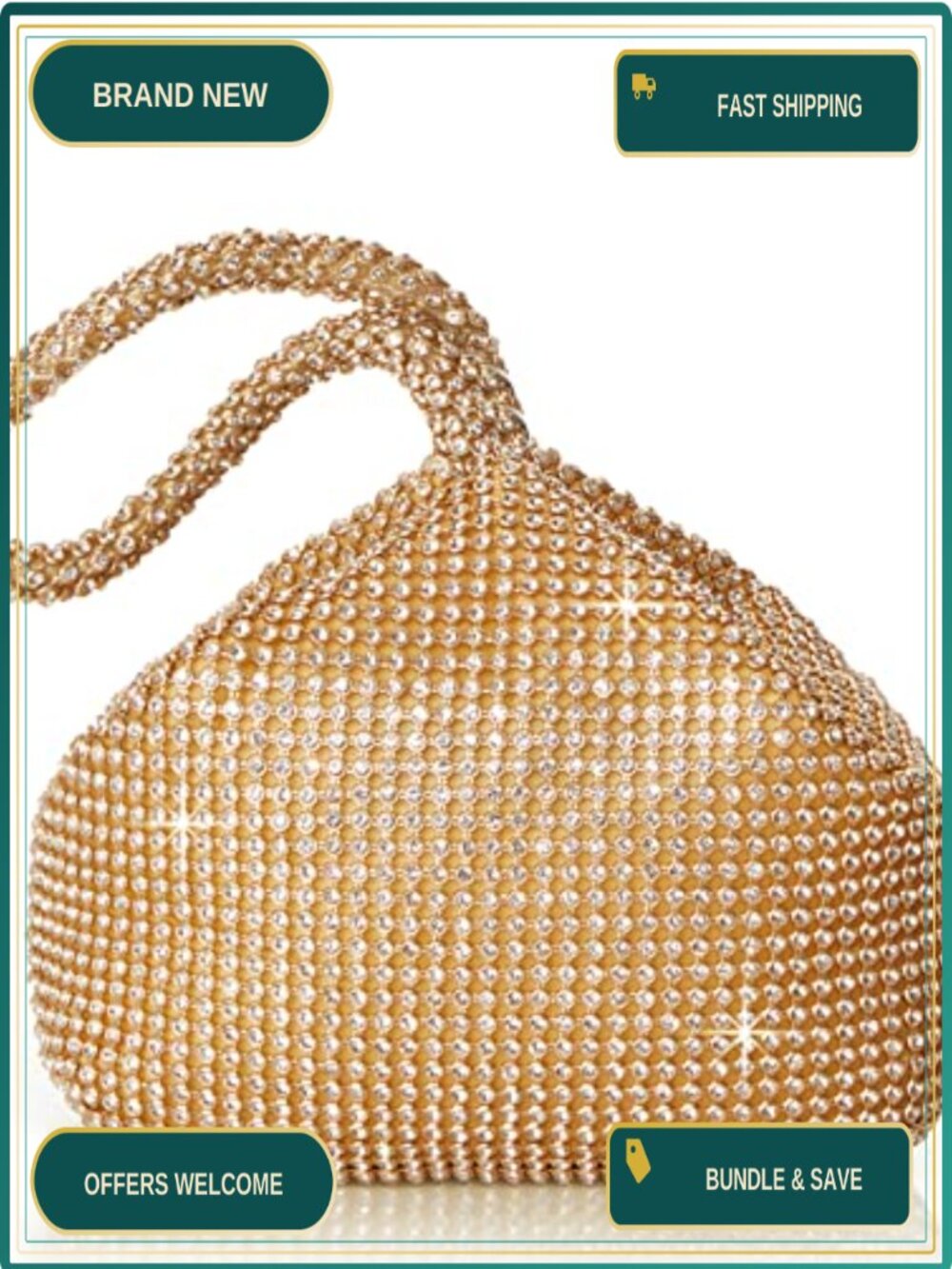 Rhinestone Clutch Triangle Sparkly Glitter Evening Bag Satin Zip Snap